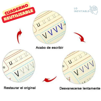 Magic escritura para niños - Reutilizable 4 cuadernillos